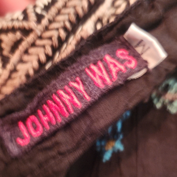 Johnny Was Black Blouse with Pink Embroidery Medium - Picture 7 of 10